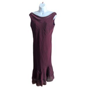 Bare Back Burgundy Dress Size 10